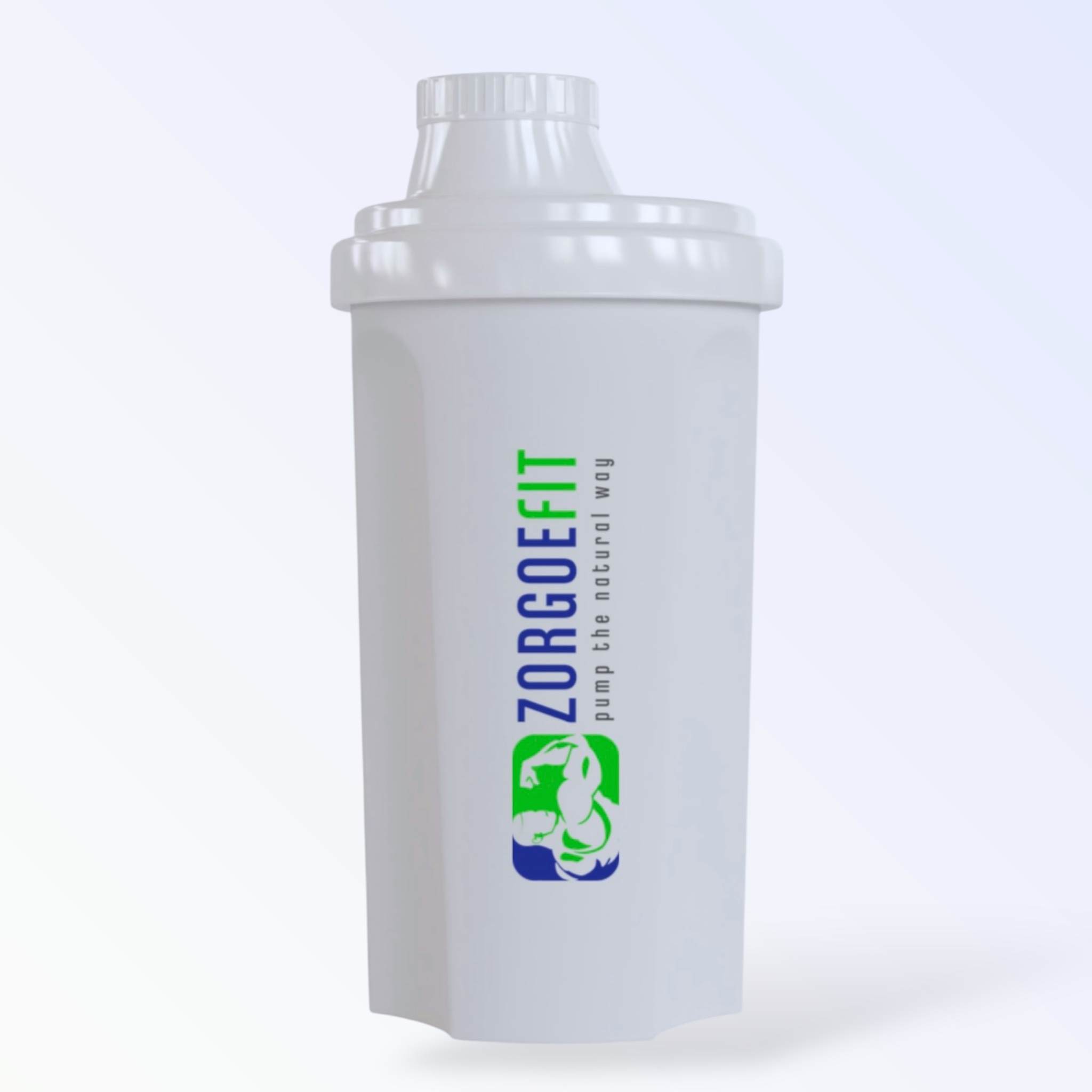 ZORGOEFIT FitShaker, witte shakebeker met logo