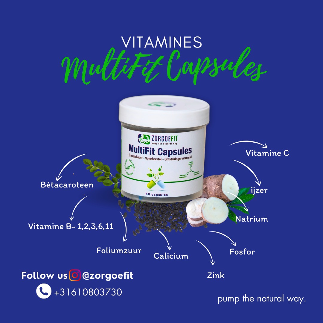 Overzicht ingrediënten MultiFit Capsules: vitaminen en mineralen