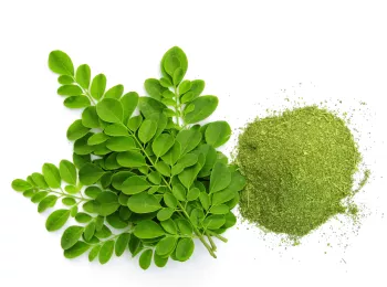 Moringa — rijk aan bètacaroteen en vitamine C (antioxidanten)